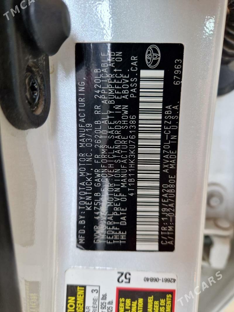 Toyota Camry 2019 - 320 000 TMT - Гёкдепе - img 5
