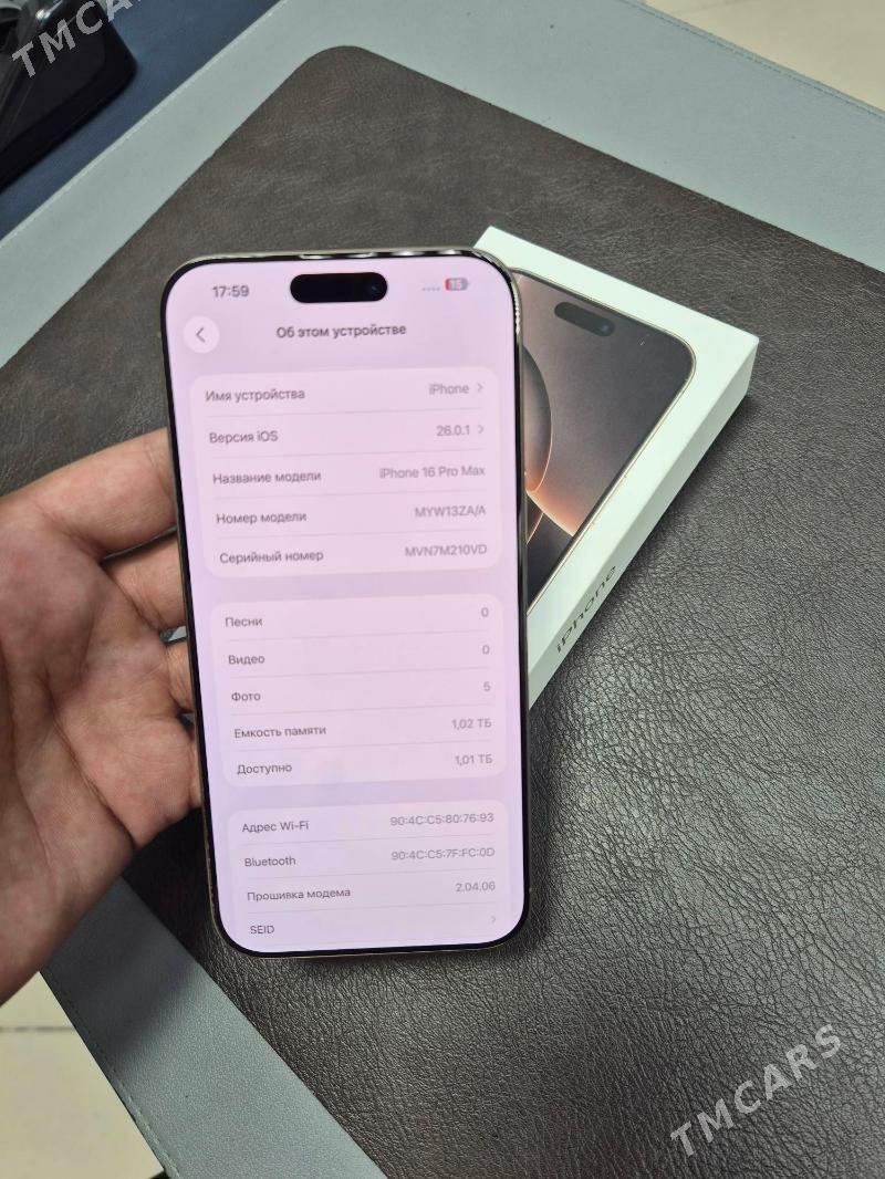 Iphone 16 pro Max 1 TB ZA/A - Aşgabat - img 2