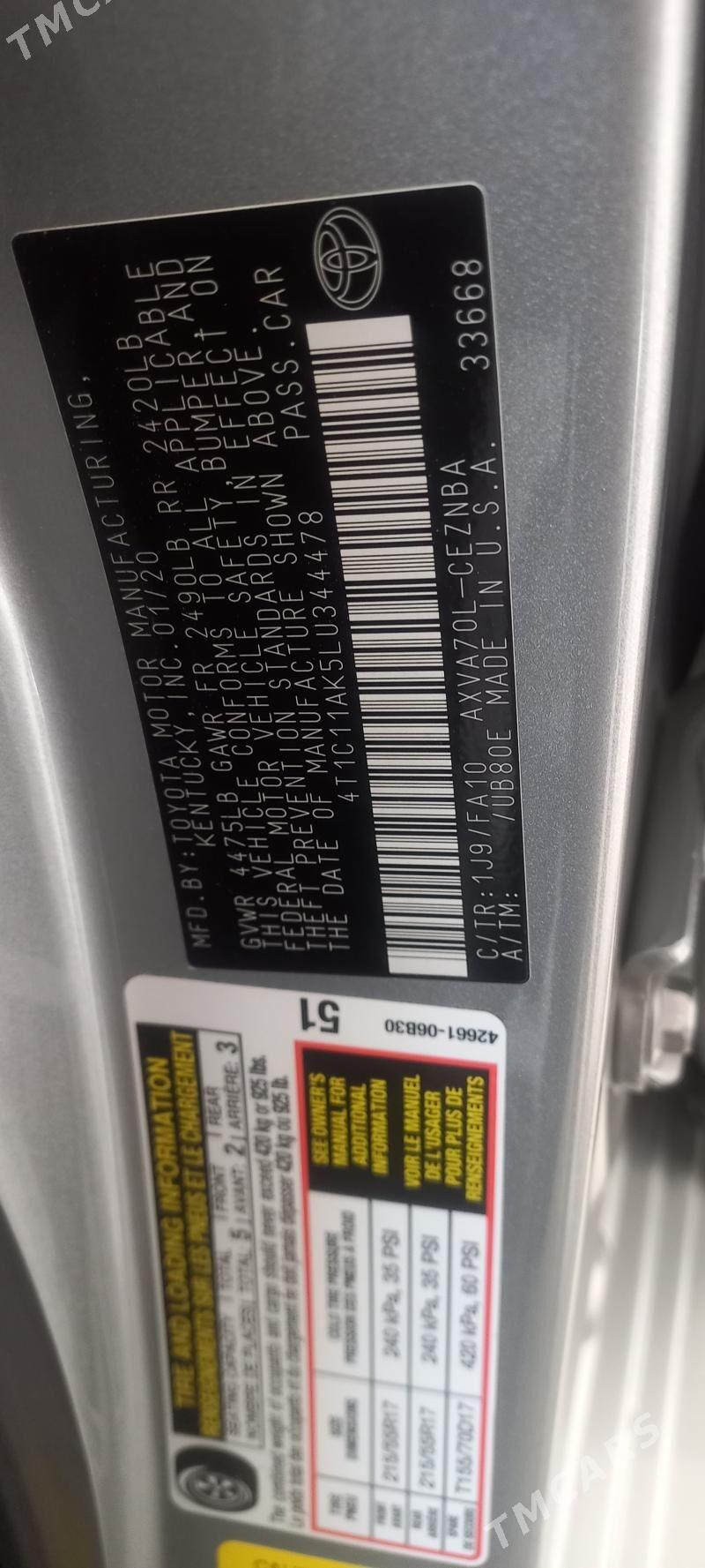 Toyota Camry 2020 - 320 000 TMT - Мары - img 6