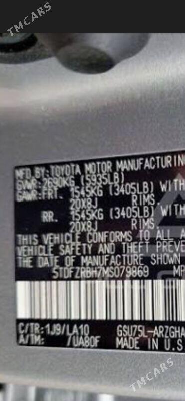 Toyota Highlander 2021 - 599 000 TMT - Мары - img 10