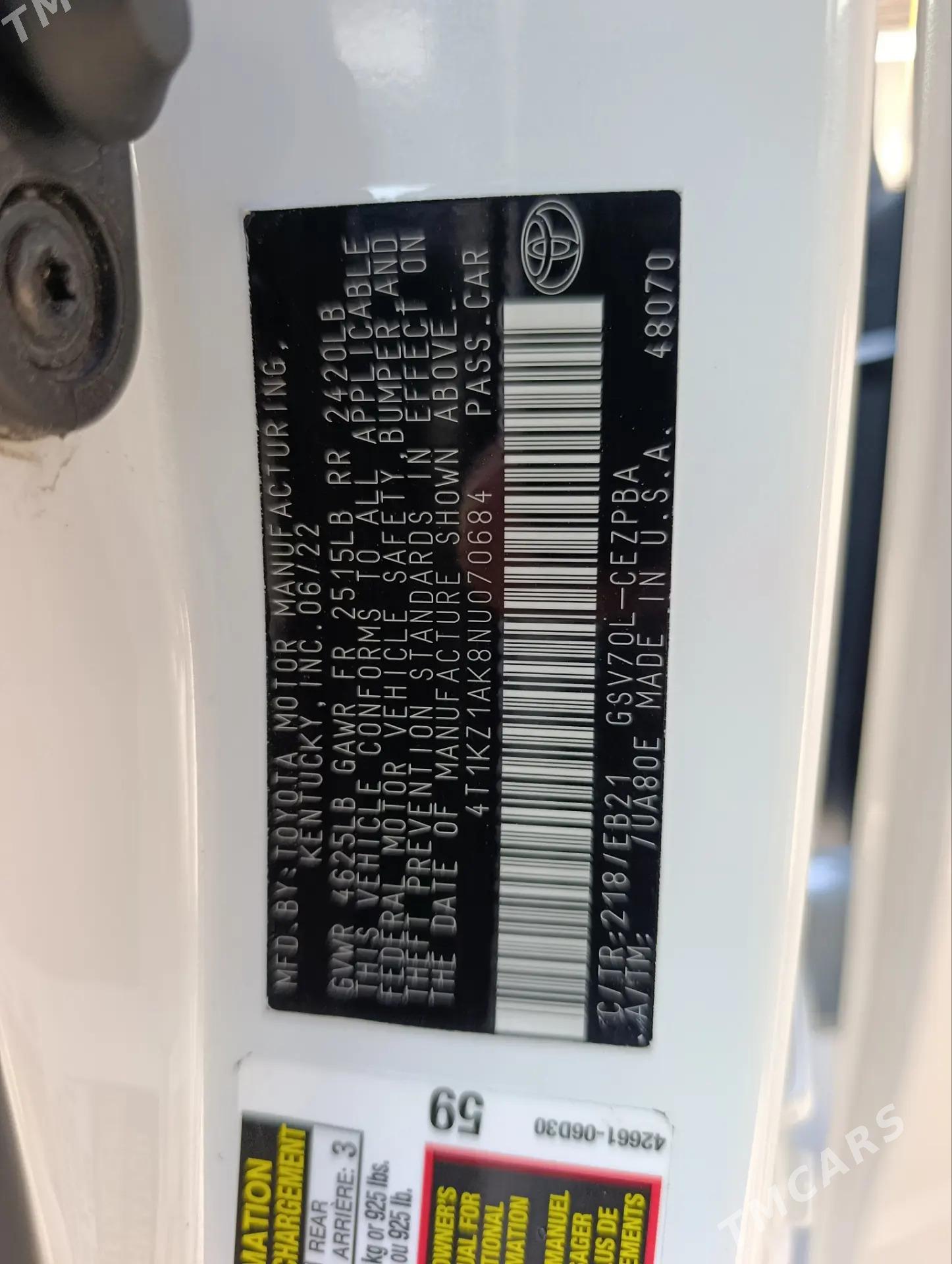 Toyota Camry 2022 - 370 000 TMT - Aşgabat - img 2