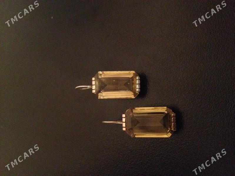 Серьги из позолоченного серебра с цитрином - Aşgabat - img 3