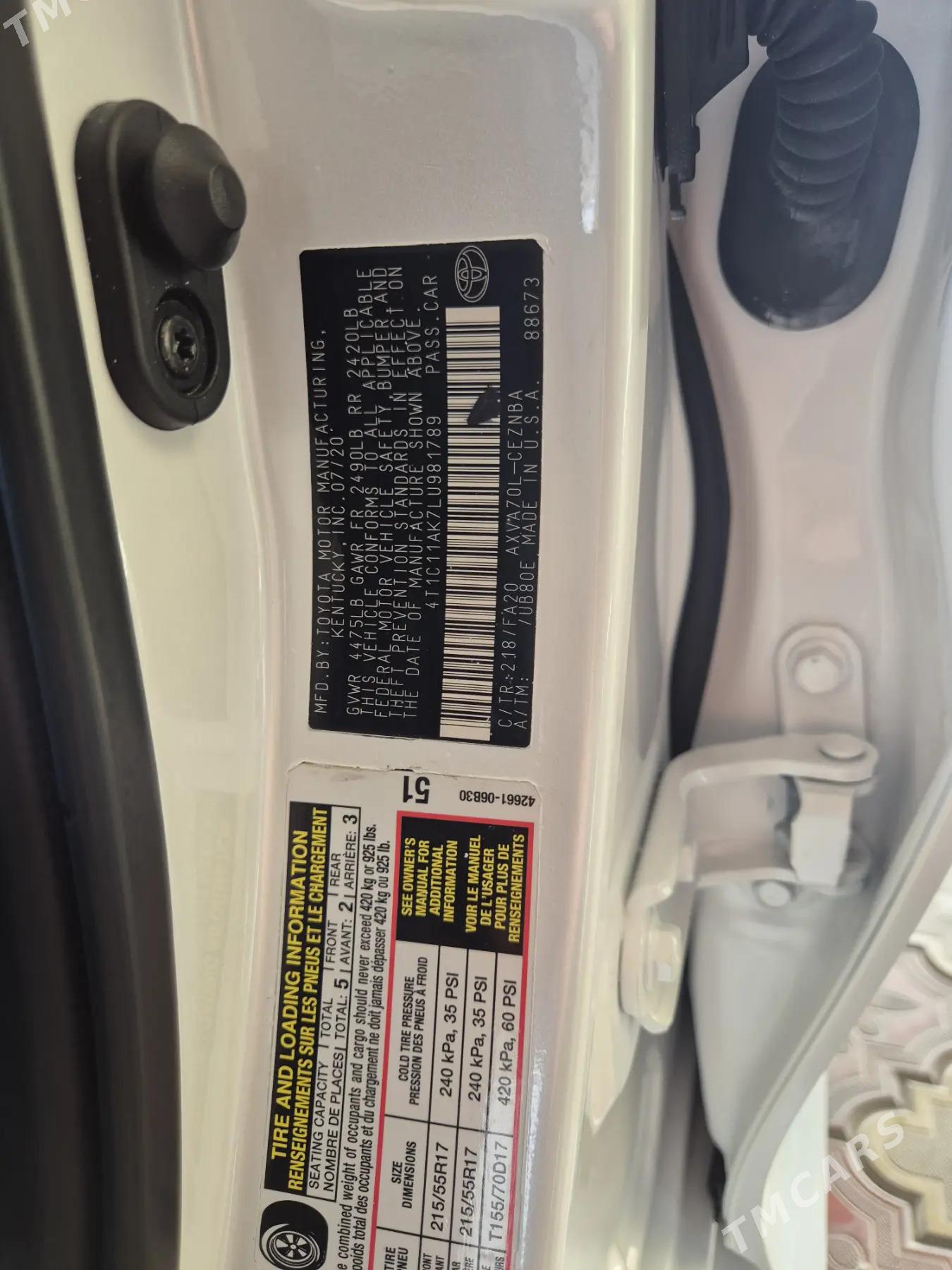 Toyota Camry 2020 - 300 000 TMT - Ашхабад - img 5