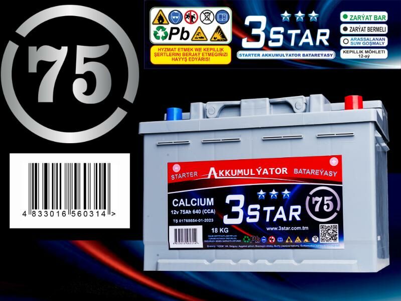 akkumlyator 3star 60 75 550 TMT - Aşgabat - img 2