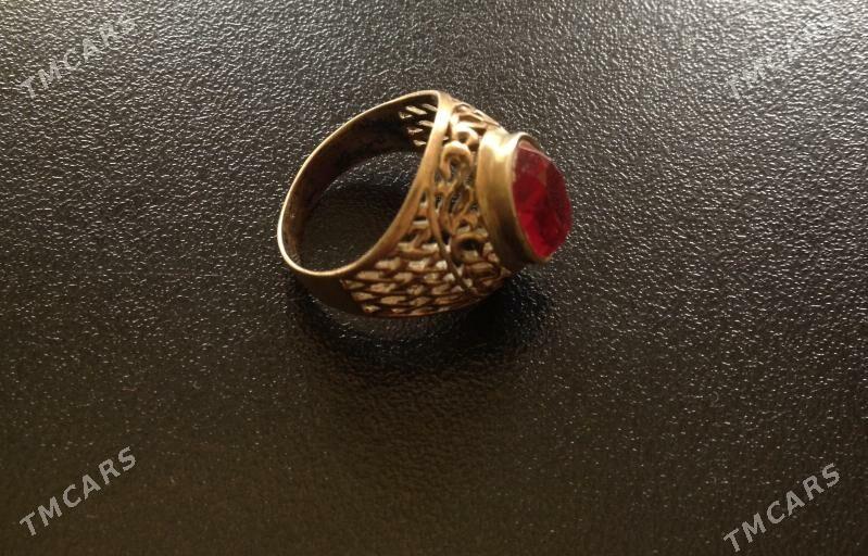 Кольцо из позолоченного серебра с рубином - Ашхабад - img 2