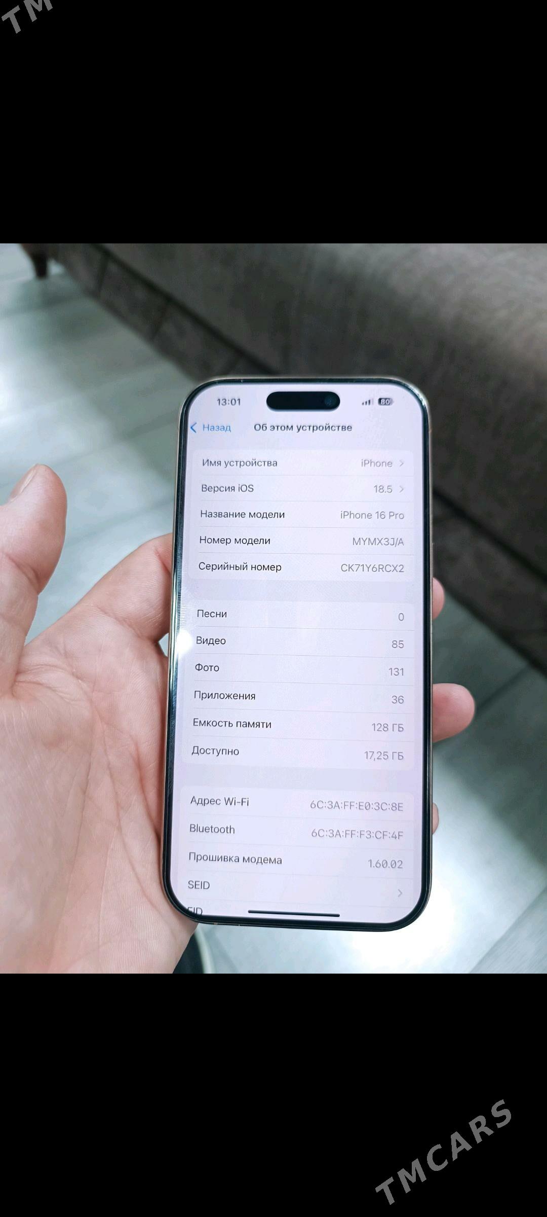 Iphone 16 Pro 1 sim 128G - Ашхабад - img 2