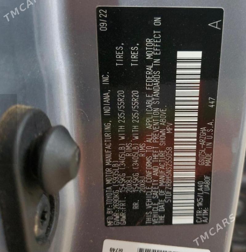 Toyota Highlander 2023 - 790 000 TMT - Байрамали - img 2