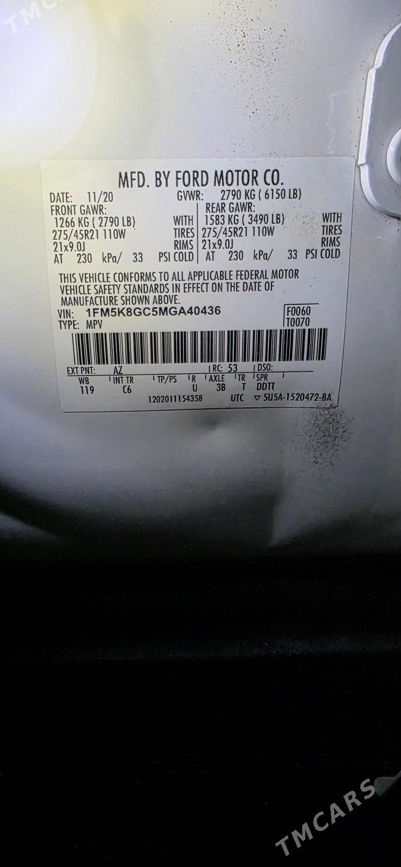 Ford Explorer 2020 - 535 000 TMT - Aşgabat - img 3