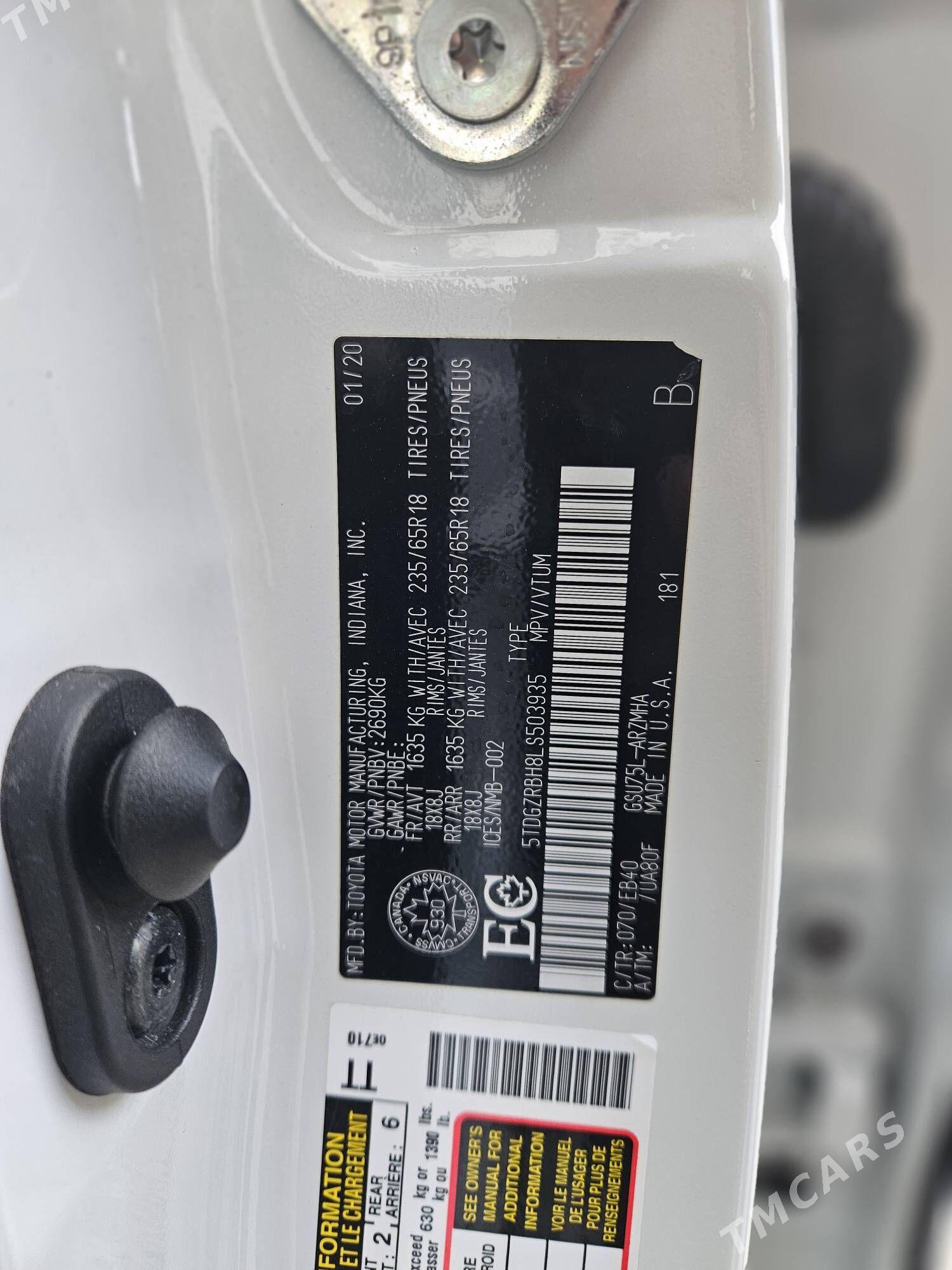 Toyota Highlander 2020 - 650 000 TMT - Aşgabat - img 7