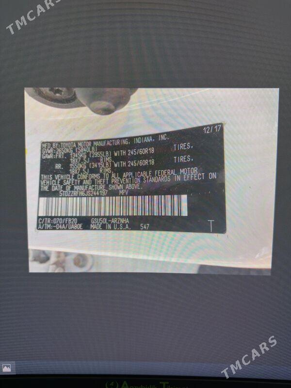 Toyota Highlander 2018 - 435 000 TMT - Aşgabat - img 9