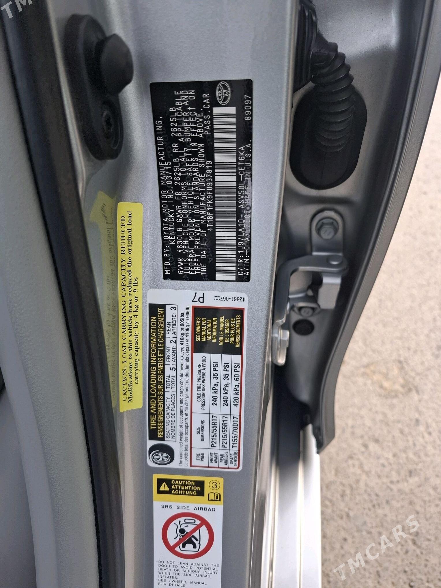 Toyota Camry 2015 - 305 000 TMT - Aşgabat - img 6