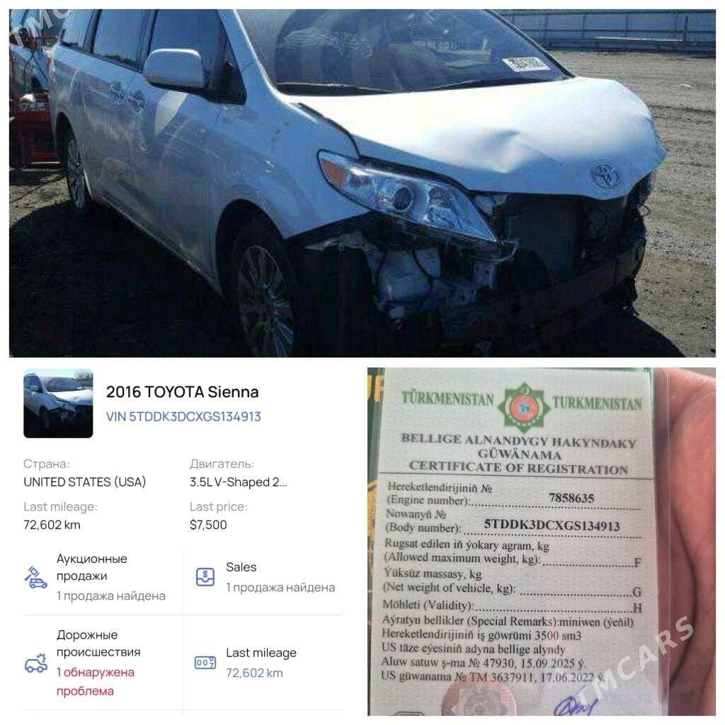 Toyota Sienna 2016 - 390 000 TMT - Aşgabat - img 9
