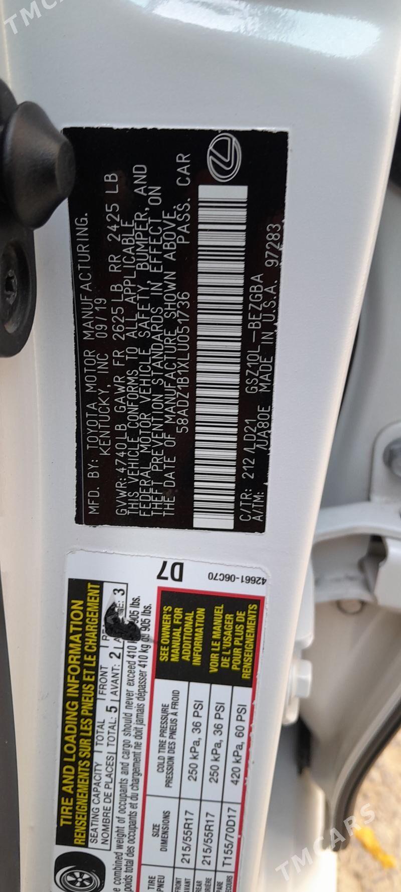 Lexus ES 350 2019 - 520 000 TMT - Aşgabat - img 5