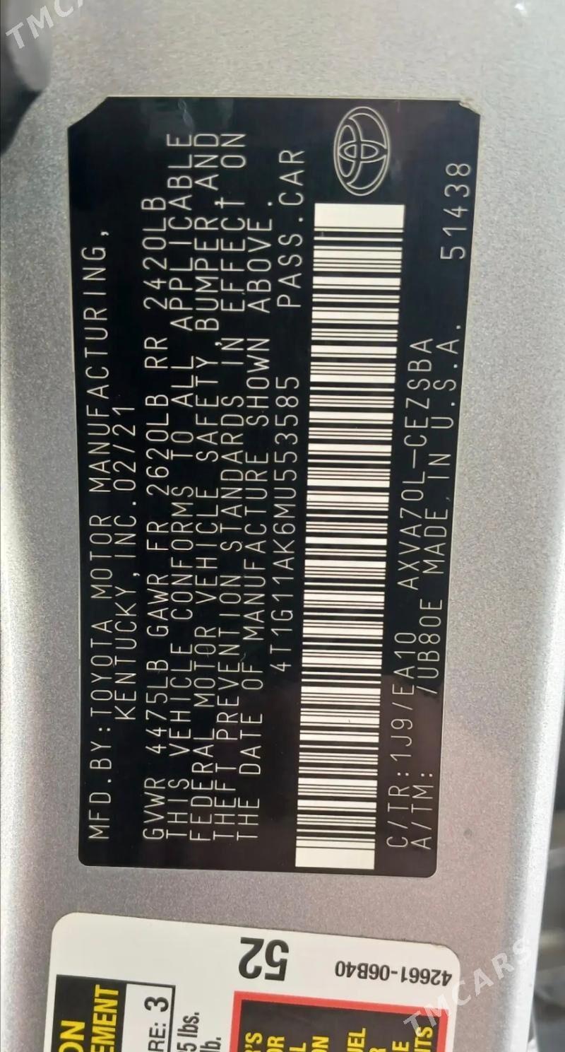 Toyota Camry 2021 - 318 000 TMT - Район ст. Аэропорта, ул. Гагарина - img 9