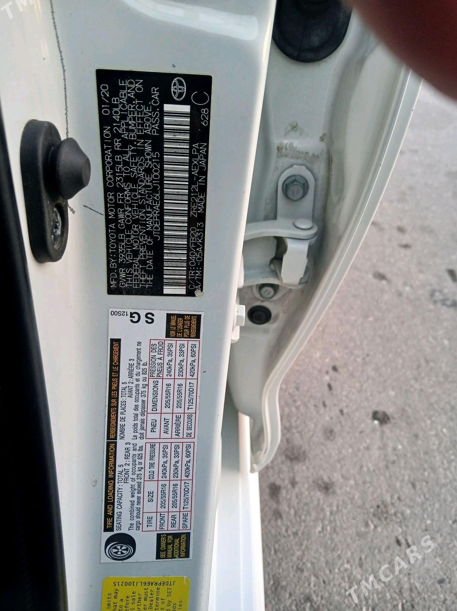 Toyota Corolla 2020 - 250 000 TMT - Aşgabat - img 4