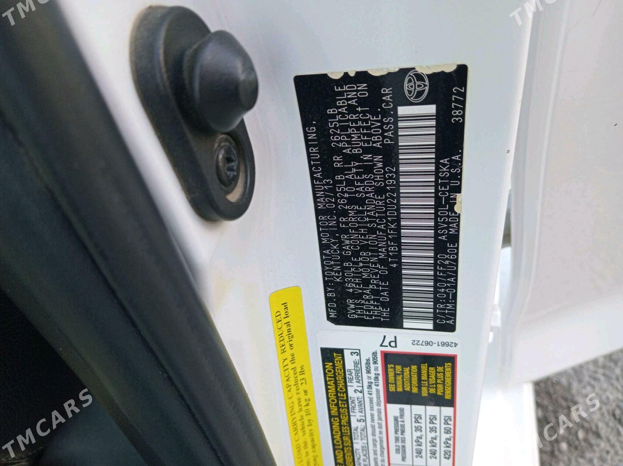 Toyota Camry 2013 - 240 000 TMT - Köşi - img 1