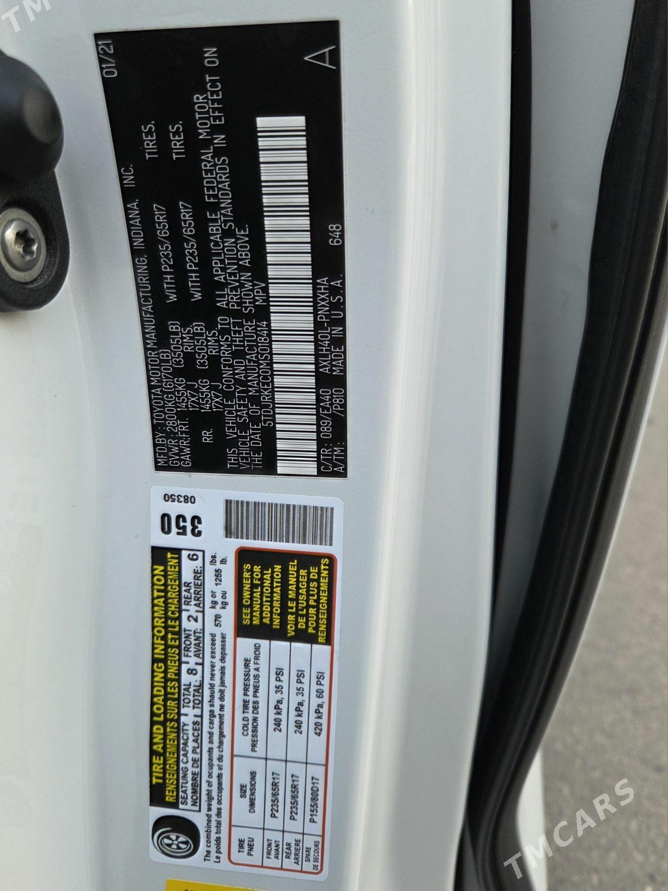 Toyota Sienna 2021 - 625 000 TMT - Ашхабад - img 9