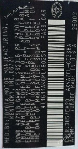 Toyota Camry 2021 - 290 000 TMT - Ýolöten - img 10