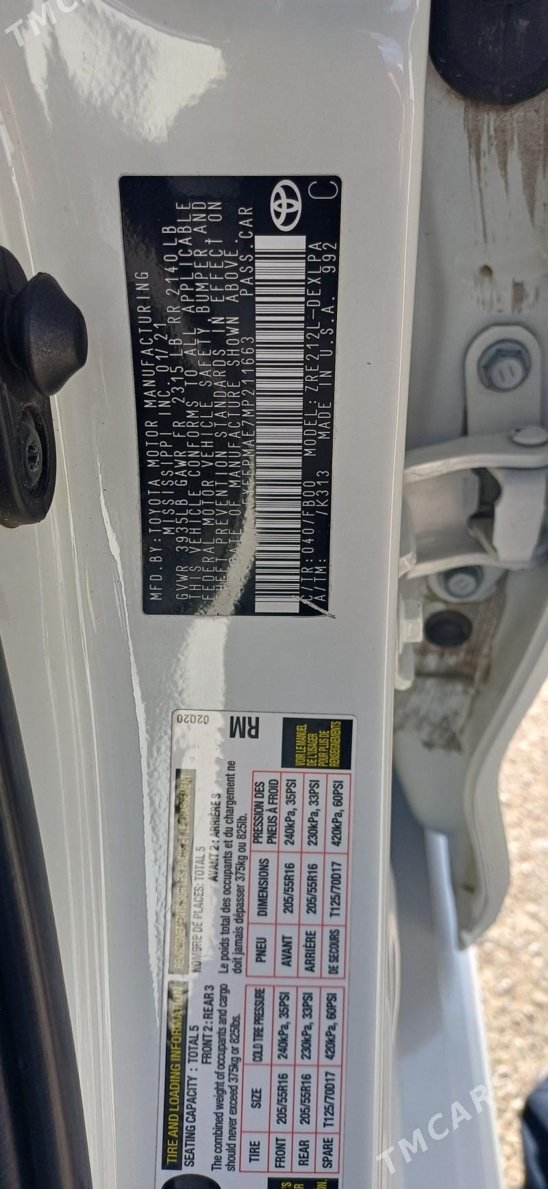 Toyota Corolla 2021 - 240 000 TMT - Ашхабад - img 10