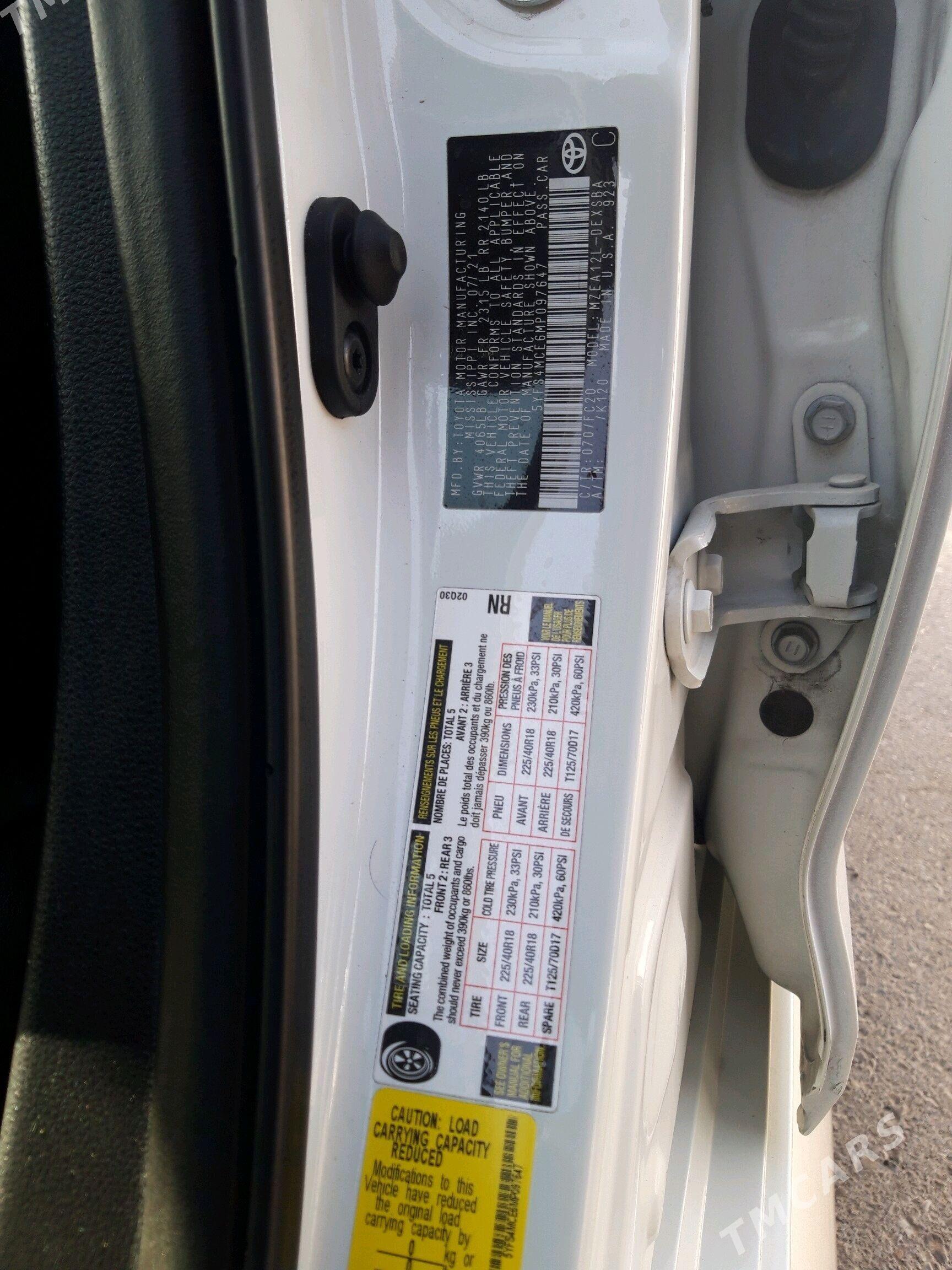 Toyota Corolla 2021 - 266 000 TMT - Aşgabat - img 8