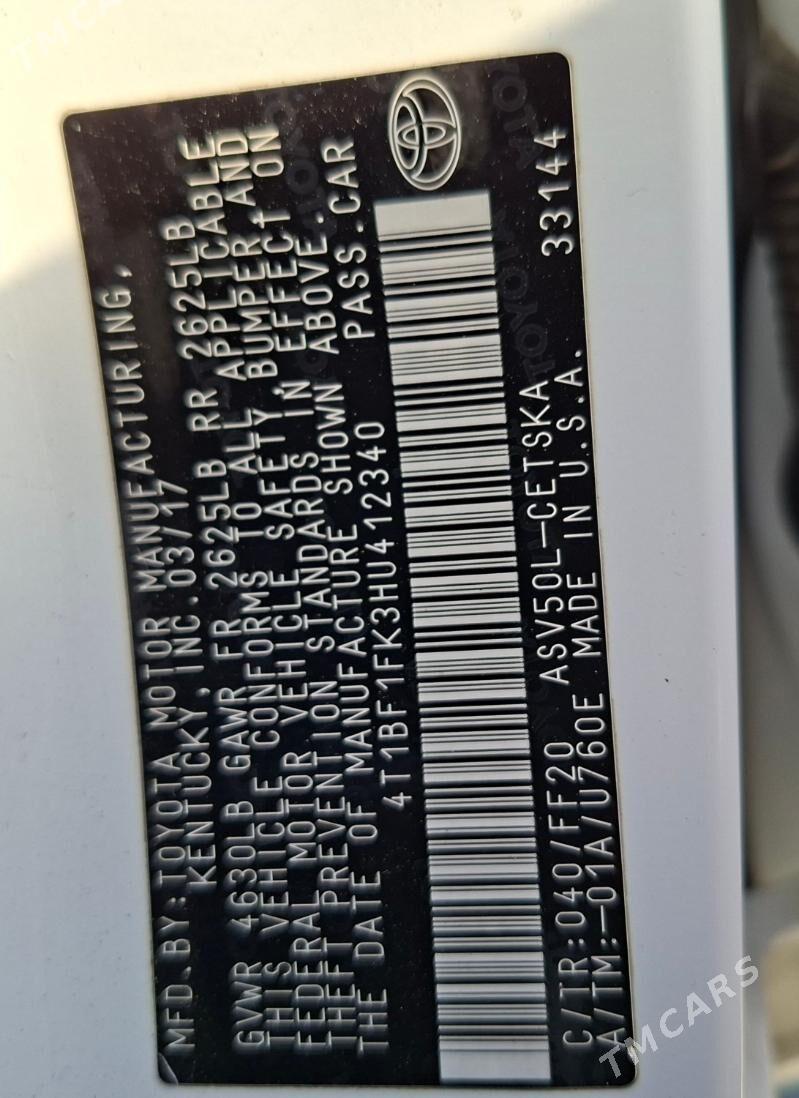 Toyota Camry 2017 - 270 000 TMT - Sowetskiý köç. (Garaşsyzlyk şaýoly) - img 6