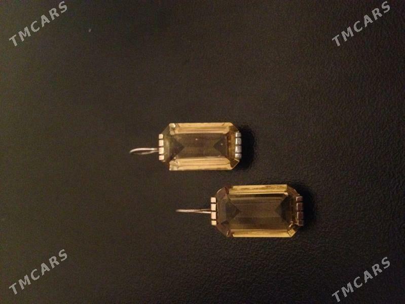 Серьги из позолоченного серебра с цитрином - Aşgabat - img 2