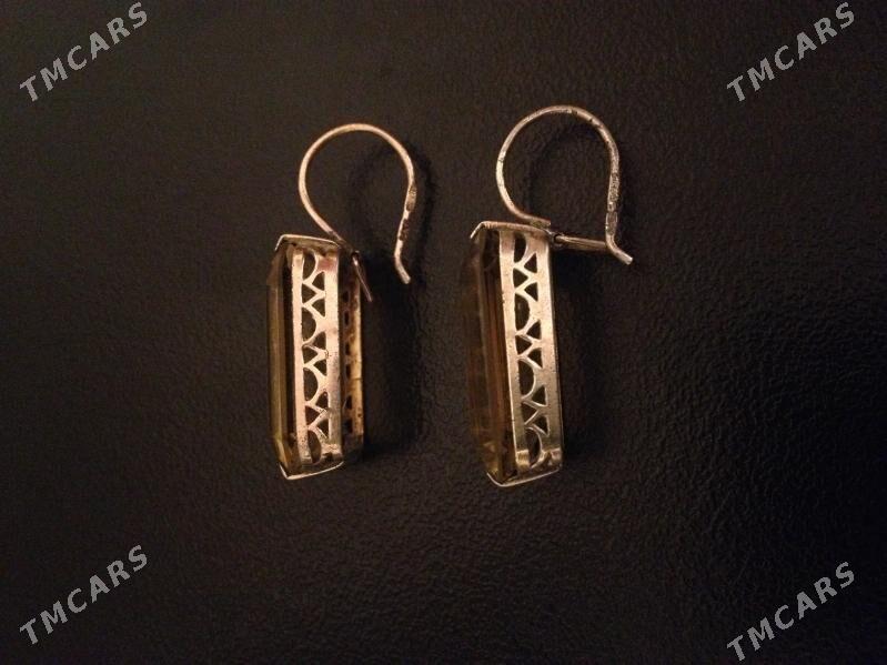 Серьги из позолоченного серебра с цитрином - Aşgabat - img 3