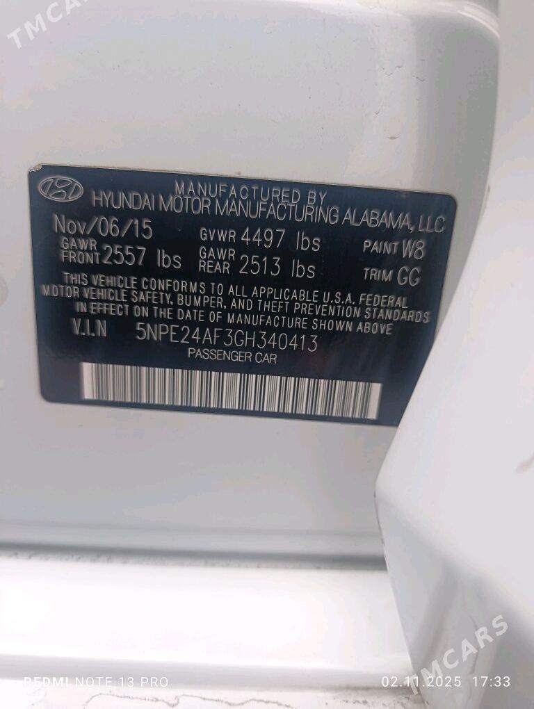 Hyundai Sonata 2015 - 175 000 TMT - Ашхабад - img 6