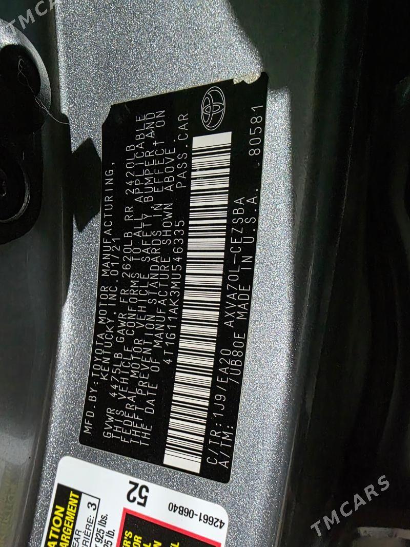 Toyota Camry 2021 - 305 000 TMT - Мары - img 6