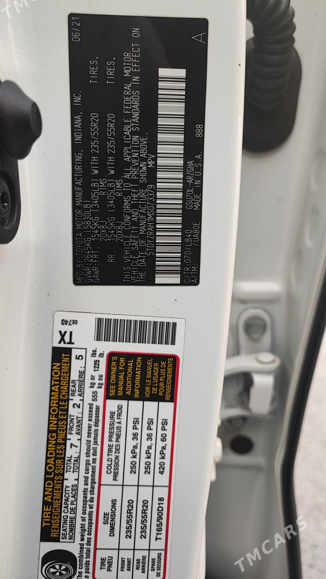 Toyota Highlander 2021 - 667 000 TMT - Мир 7 - img 10