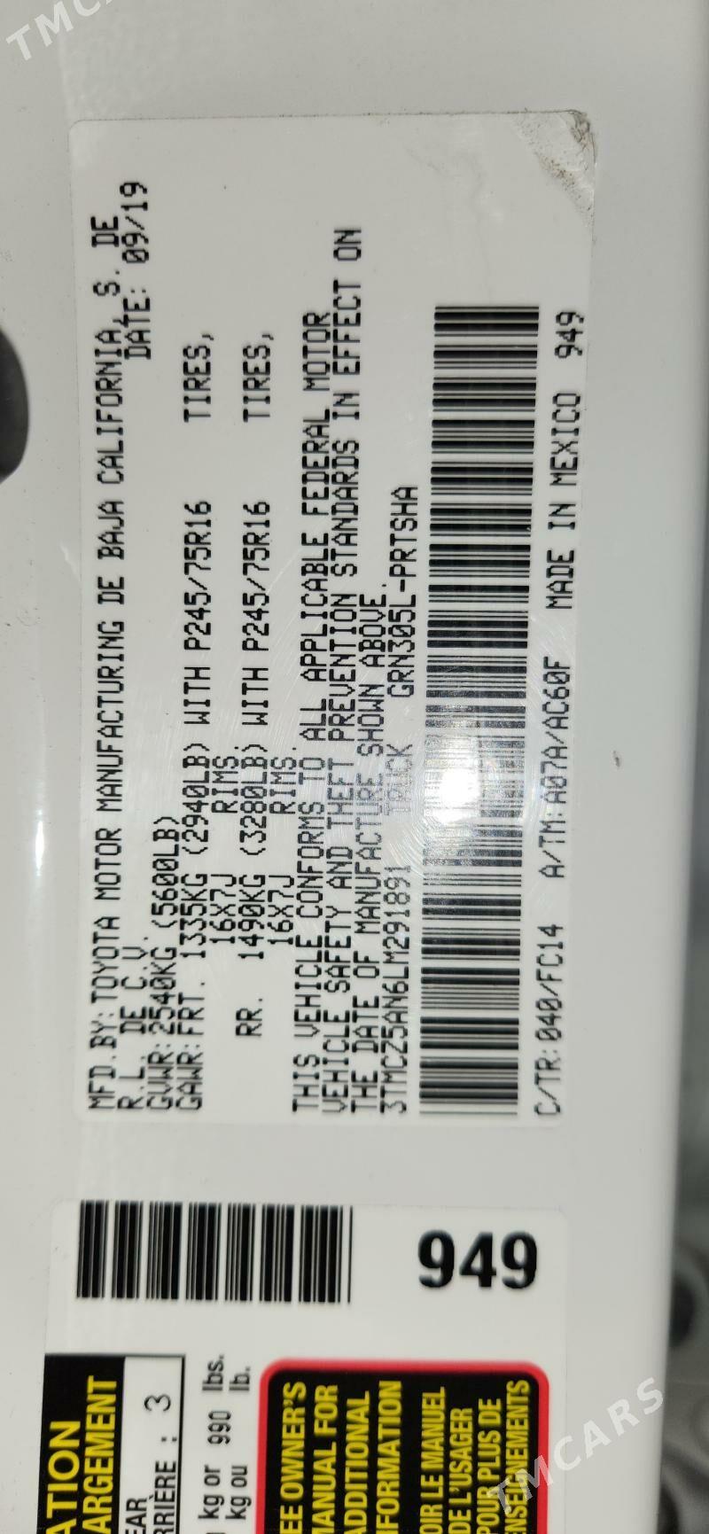 Toyota Tacoma 2019 - 430 000 TMT - Aşgabat - img 8