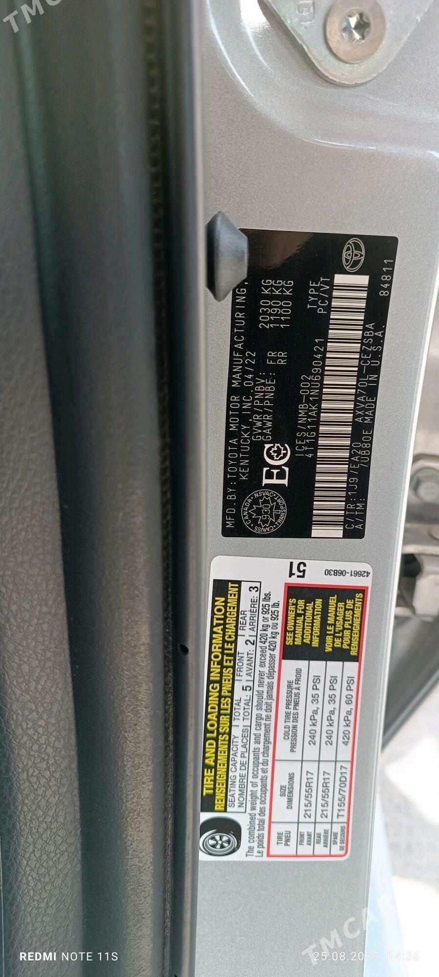 Toyota Camry 2022 - 327 000 TMT - Kerki - img 4