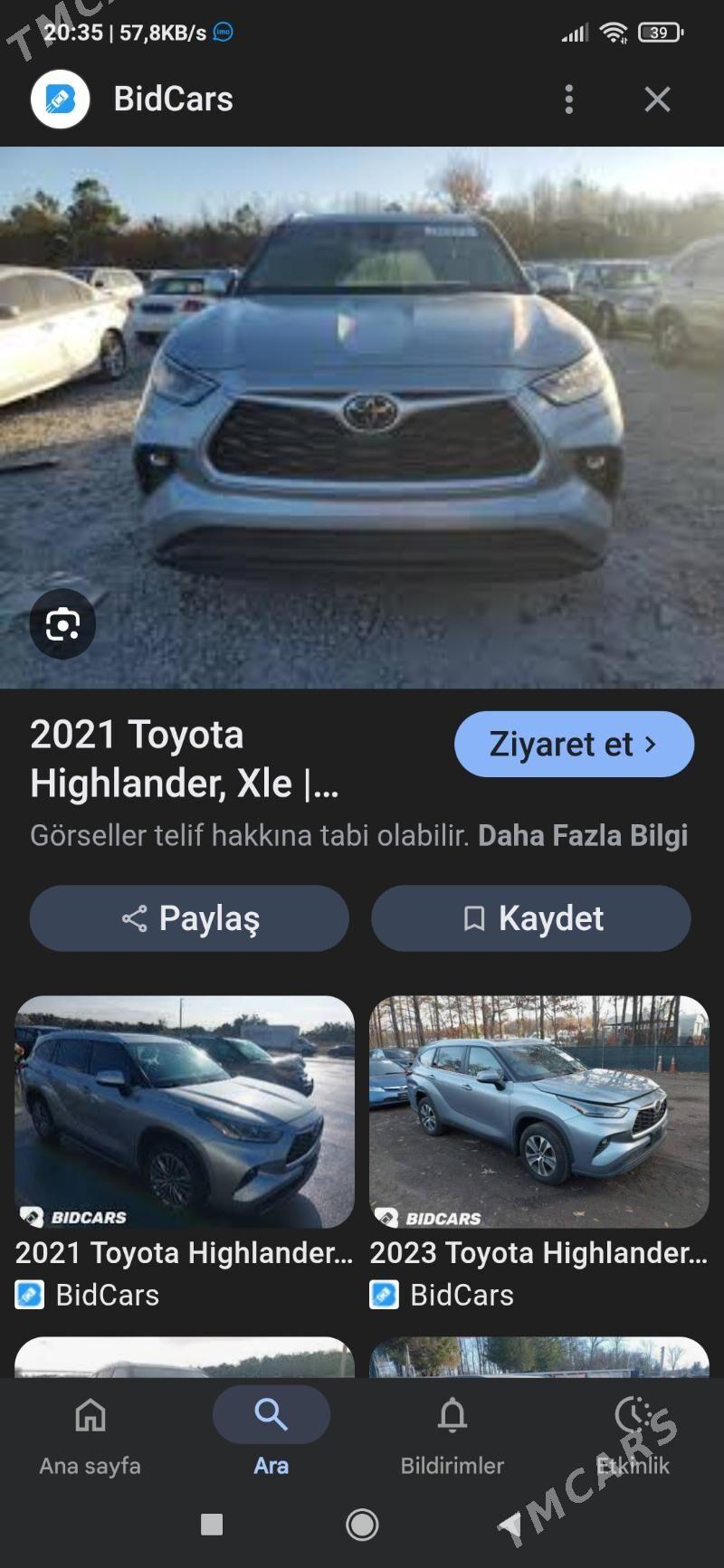 Toyota Highlander 2021 - 610 000 TMT - Dänew - img 8