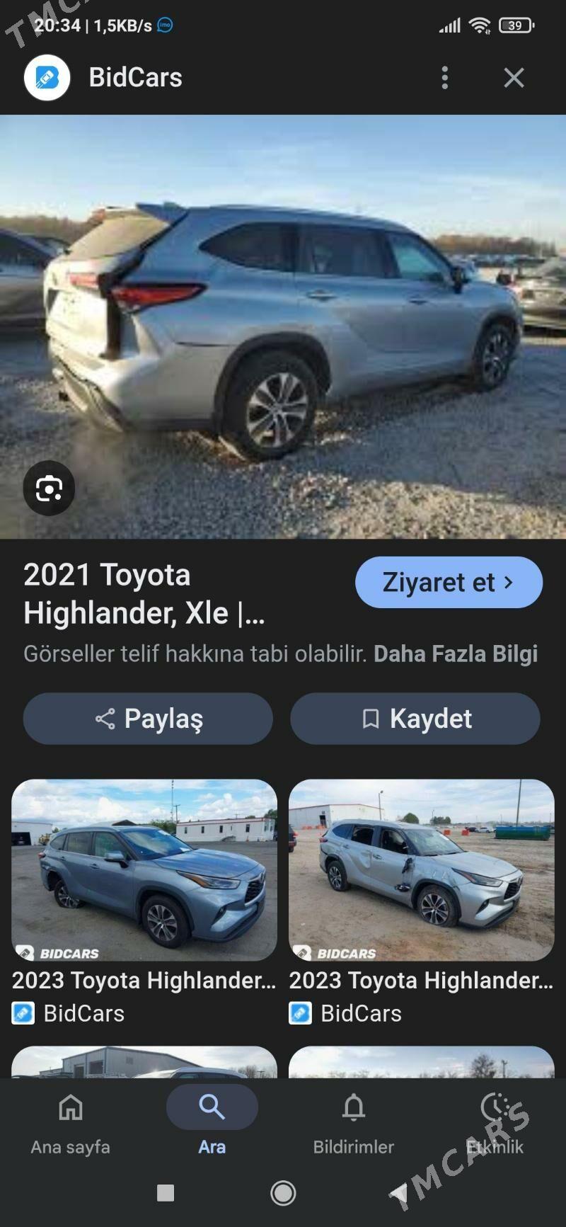 Toyota Highlander 2021 - 610 000 TMT - Dänew - img 9