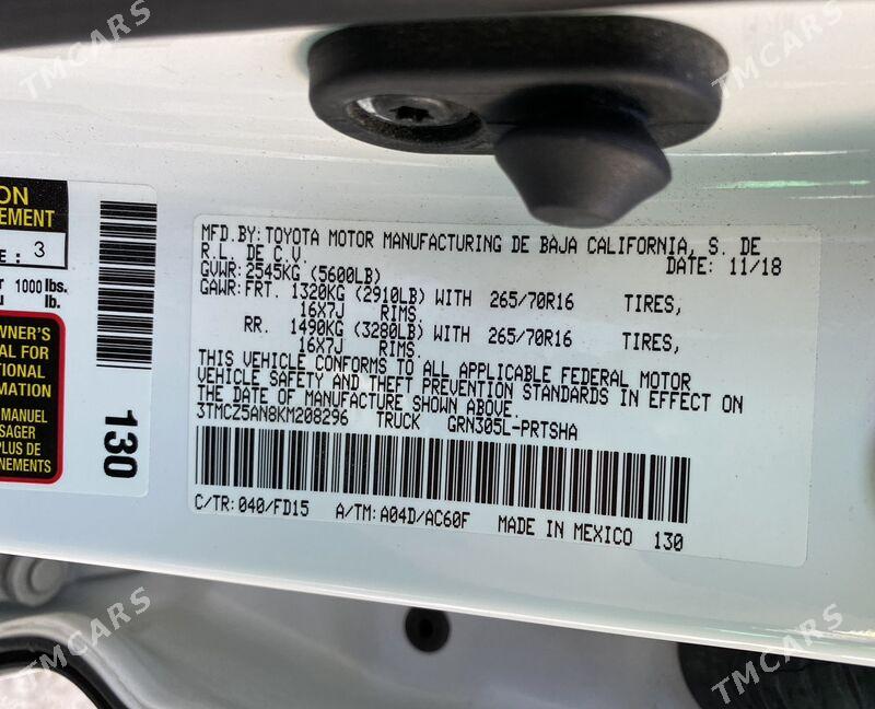 Toyota Tacoma 2019 - 411 000 TMT - Aşgabat - img 6