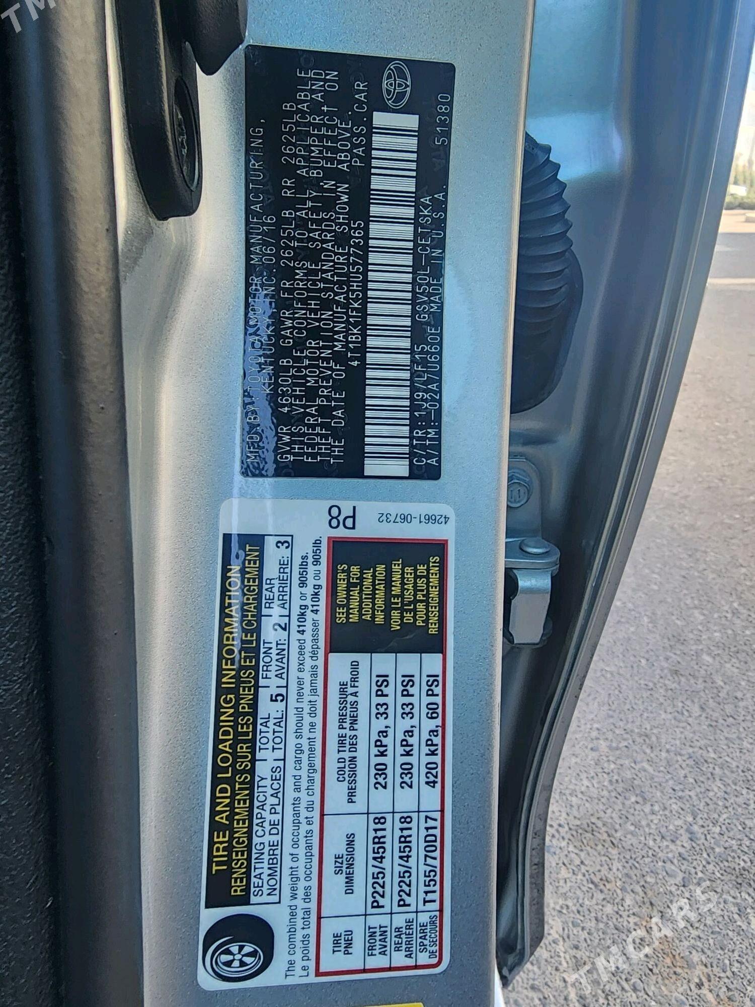 Toyota Camry 2016 - 270 000 TMT - Mary - img 6