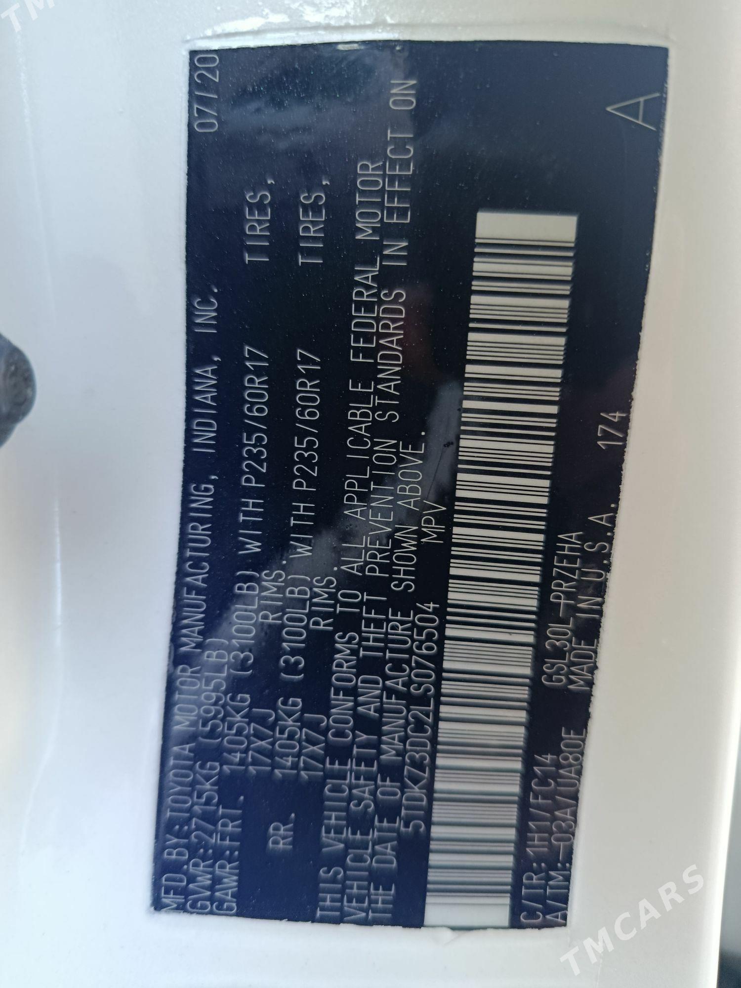 Toyota Sienna 2020 - 420 000 TMT - Mary - img 4