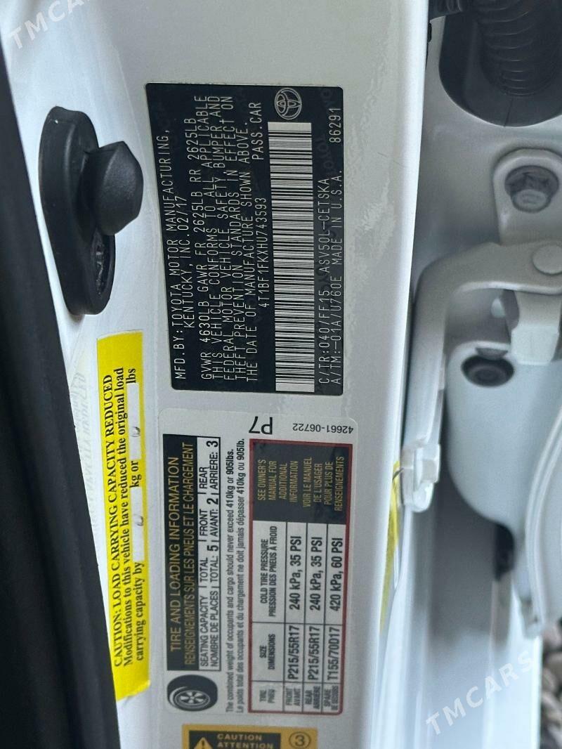 Toyota Camry 2017 - 260 000 TMT - Мары - img 8