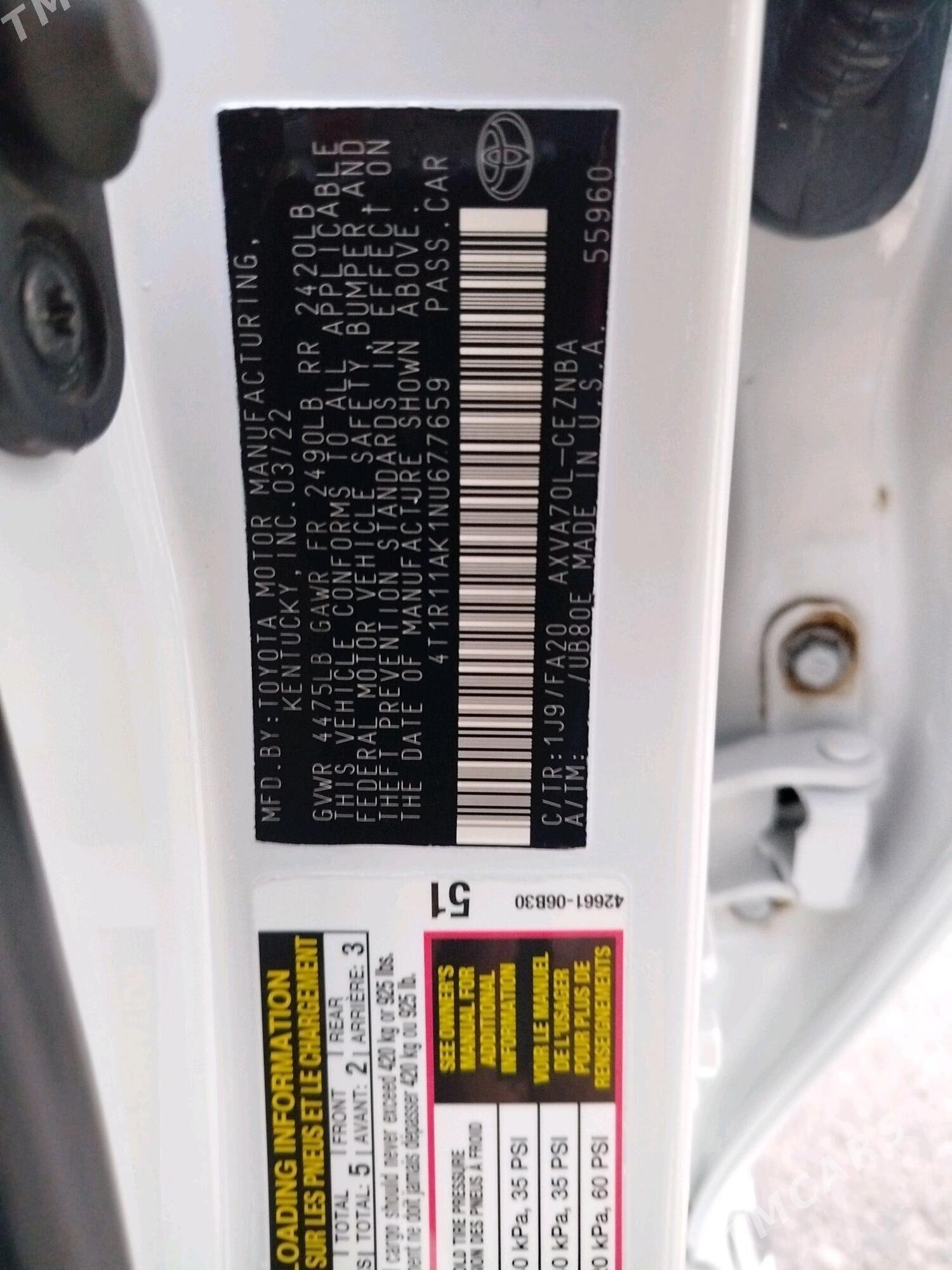 Toyota Camry 2022 - 300 000 TMT - Мары - img 8