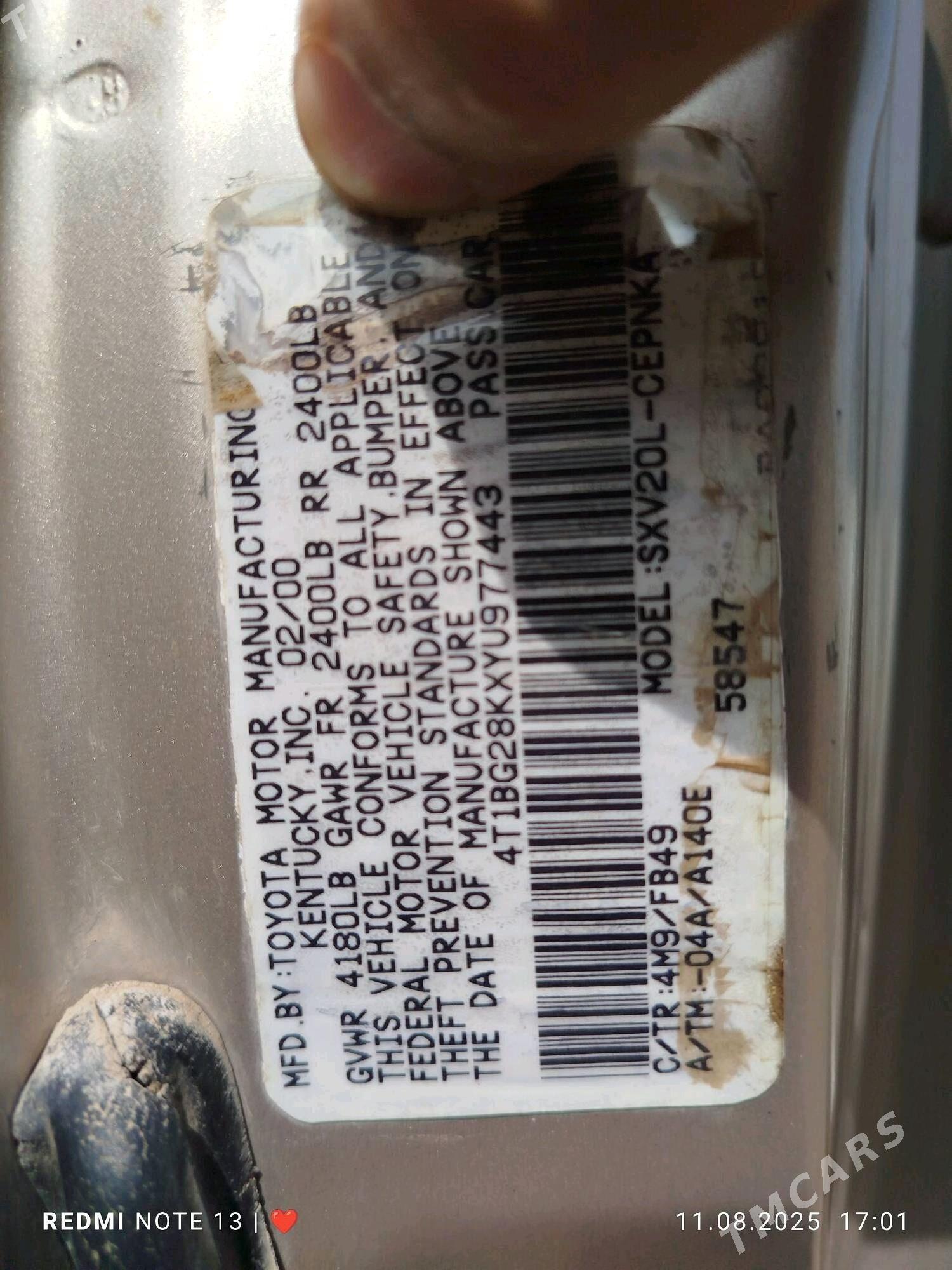 Toyota Camry 2000 - 150 000 TMT - етр. Туркменбаши - img 8