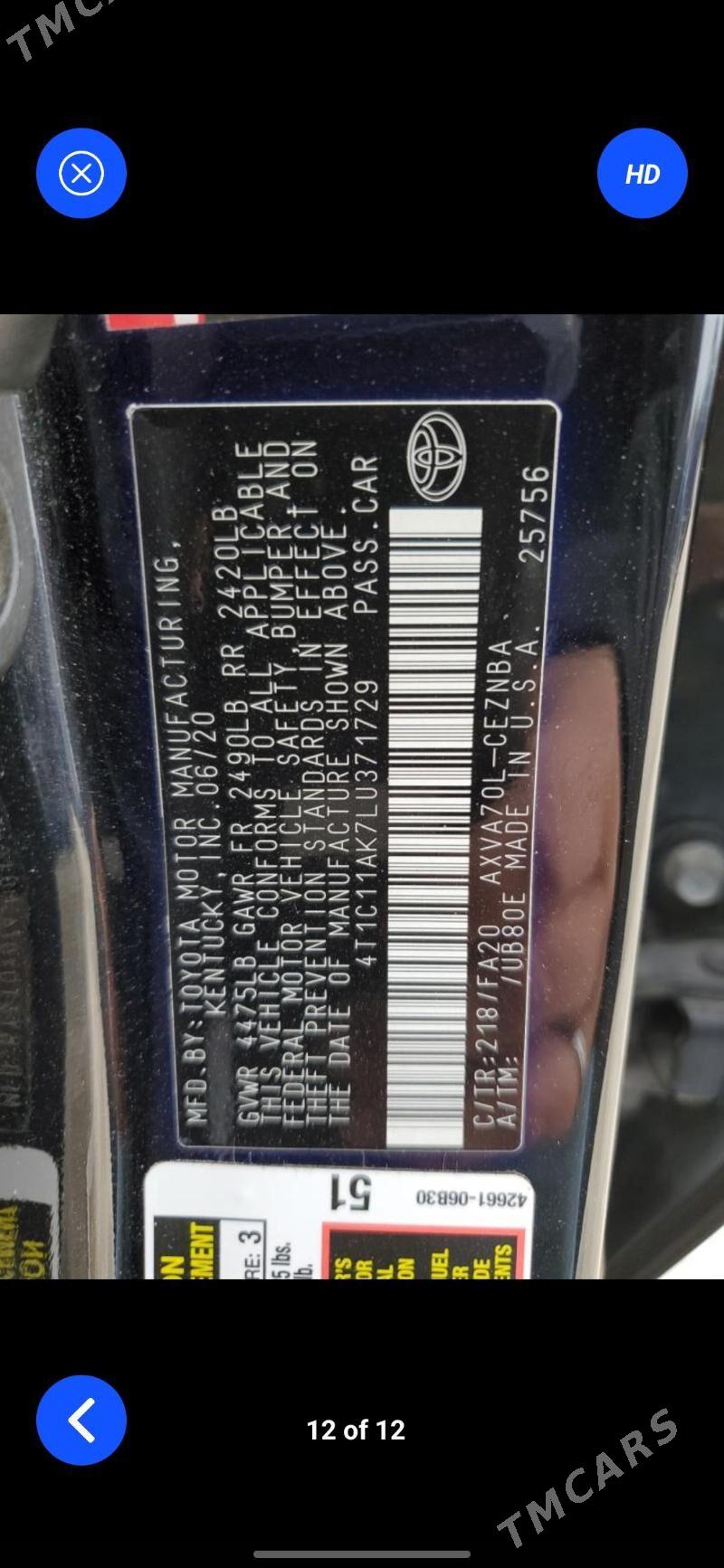 Toyota Camry 2020 - 310 000 TMT - Aşgabat - img 6