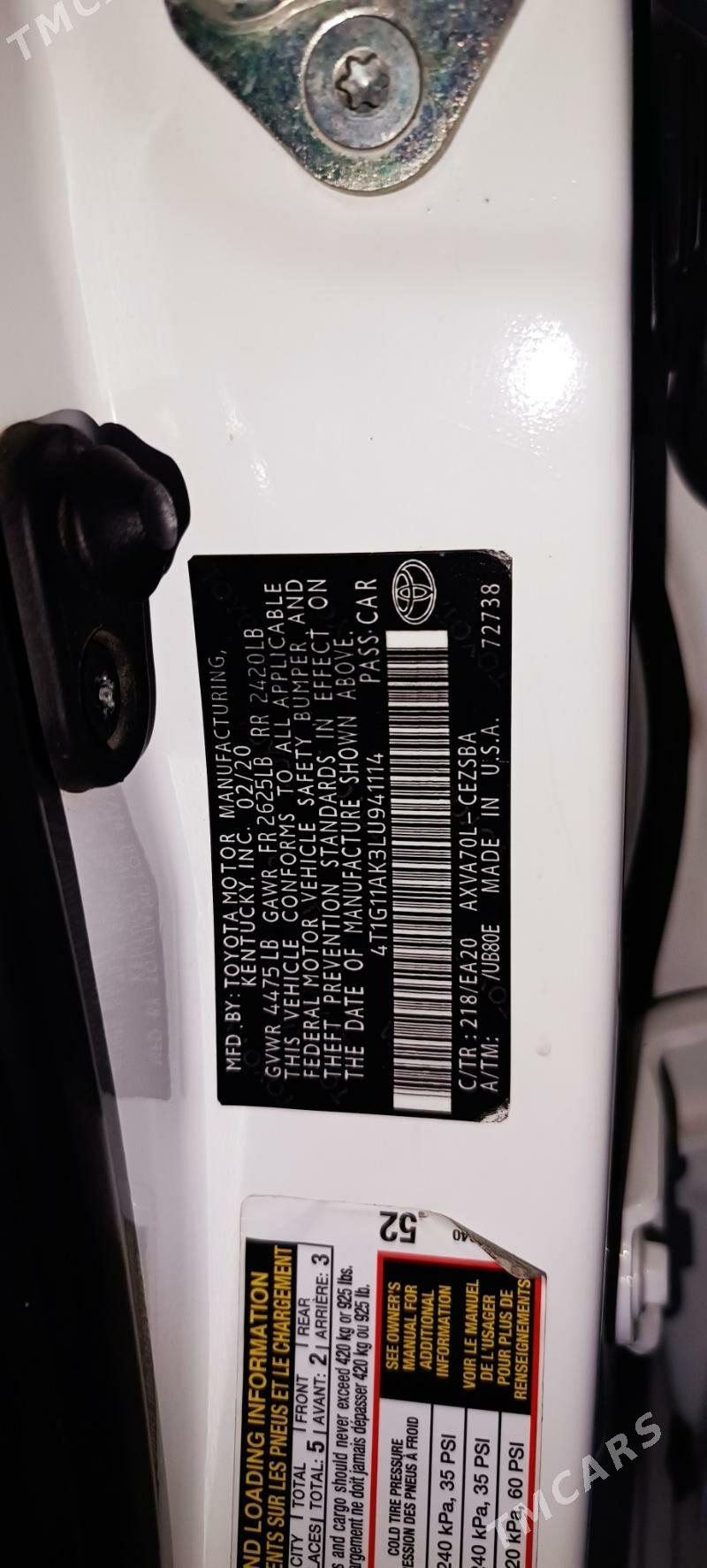 Toyota Camry 2020 - 280 000 TMT - Байрамали - img 6