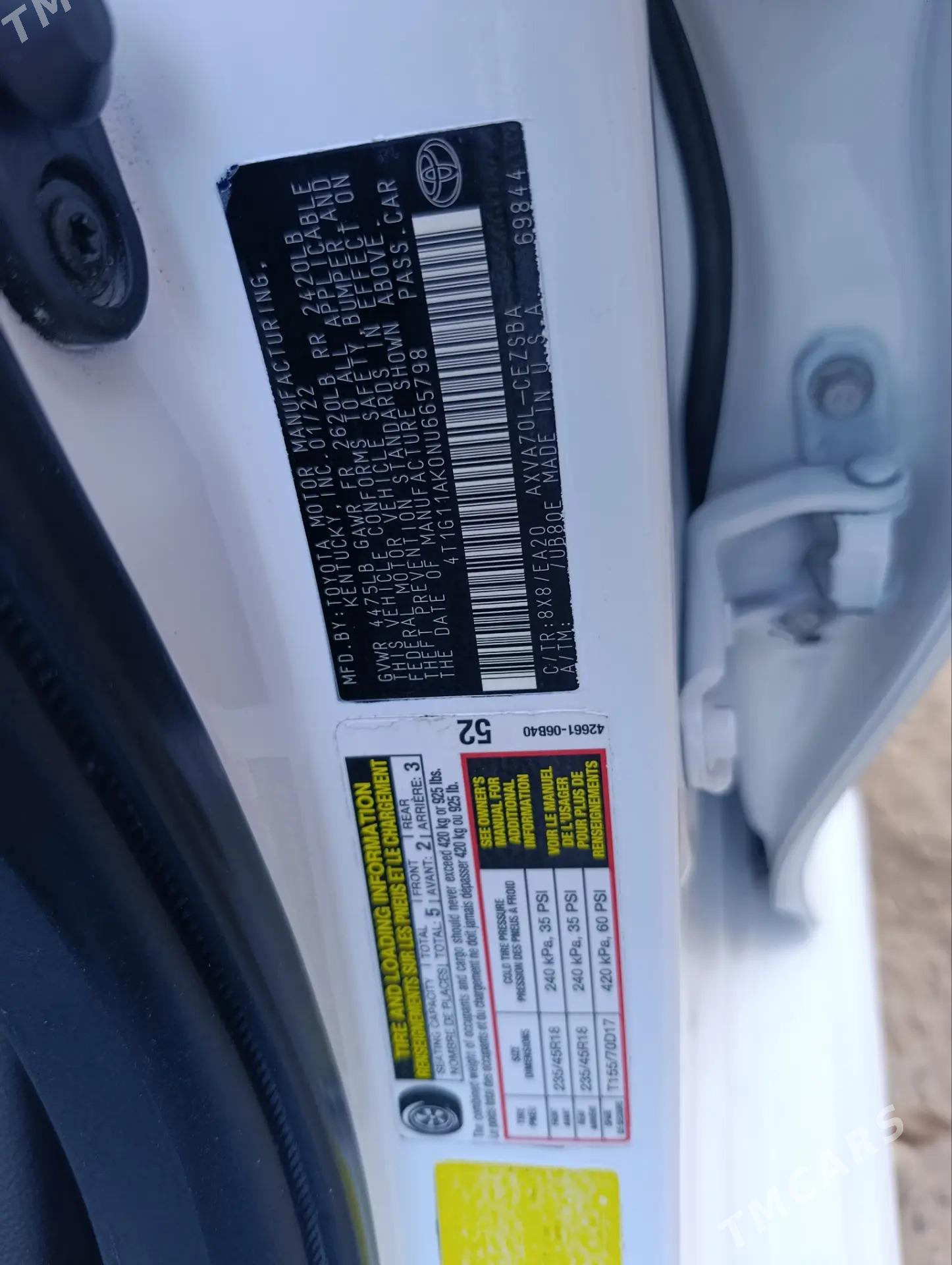 Toyota Camry 2022 - 295 000 TMT - Mary - img 3