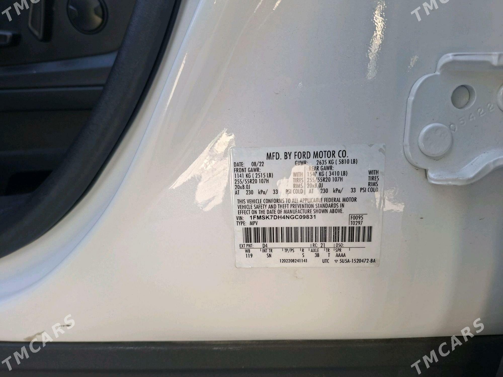 Ford Explorer 2022 - 385 000 TMT - Ашхабад - img 8