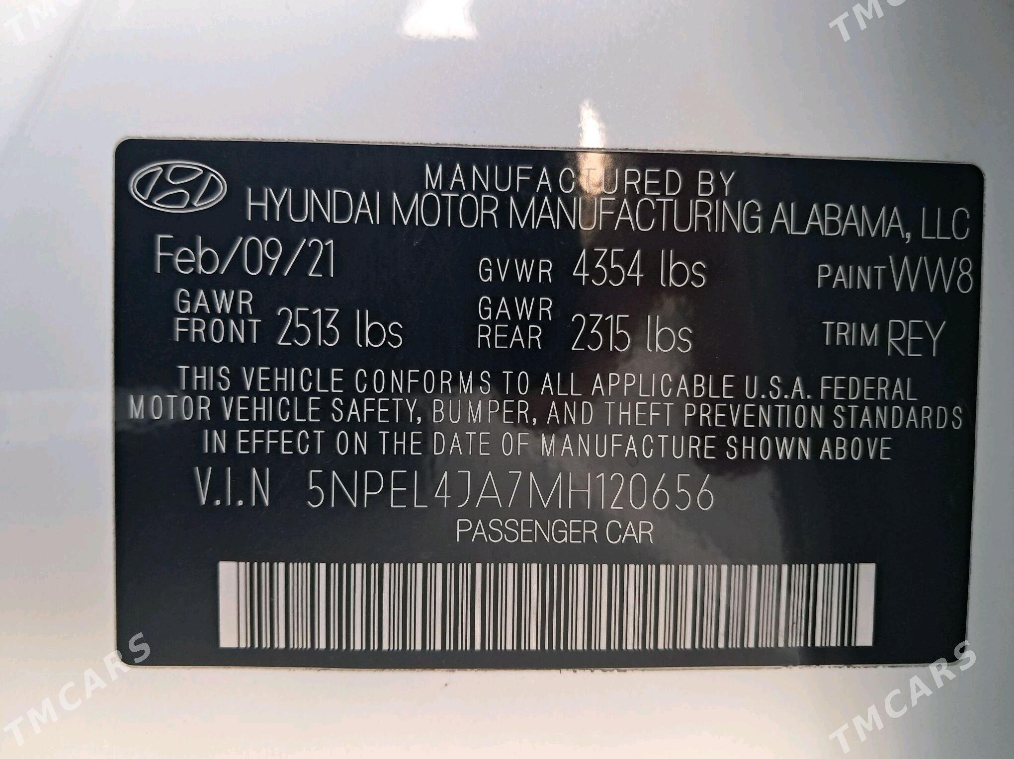 Hyundai Sonata 2021 - 280 000 TMT - Türkmenabat - img 6