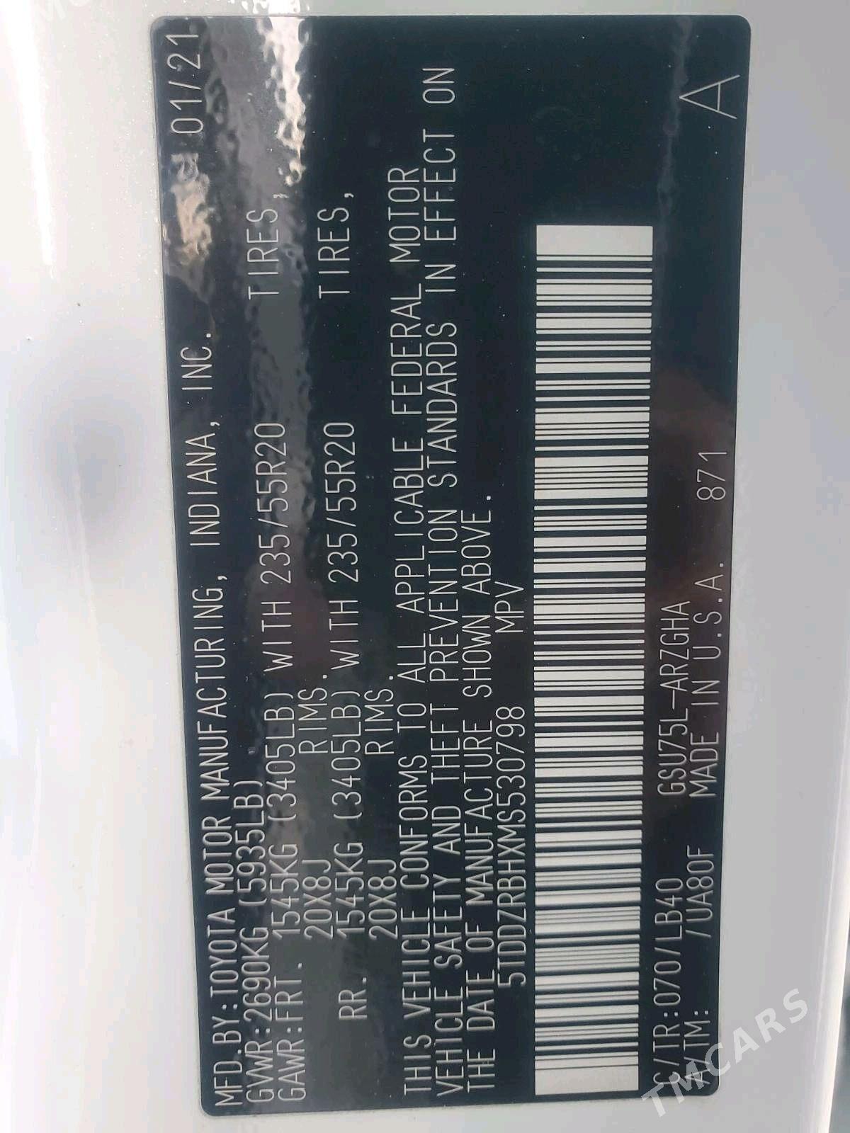 Toyota Highlander 2021 - 697 000 TMT - Aşgabat - img 4