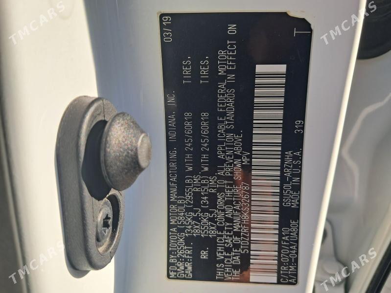 Toyota Highlander 2019 - 460 000 TMT - Мары - img 3