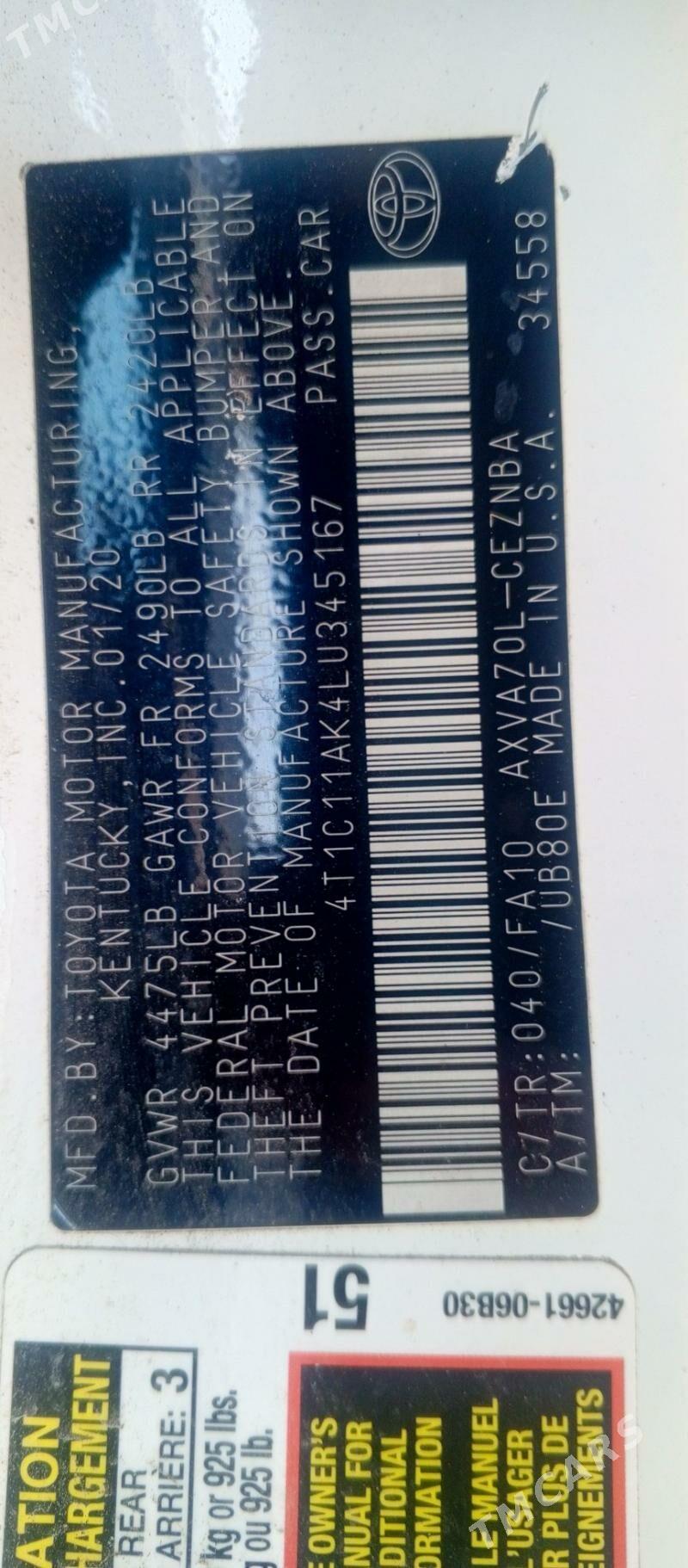 Toyota Camry 2020 - 298 000 TMT - Mary - img 8