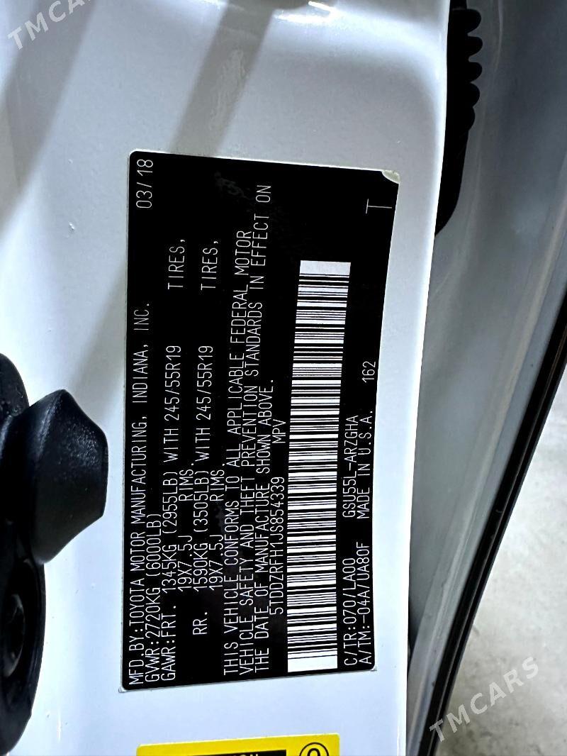 Toyota Highlander 2018 - 490 000 TMT - Ашхабад - img 7