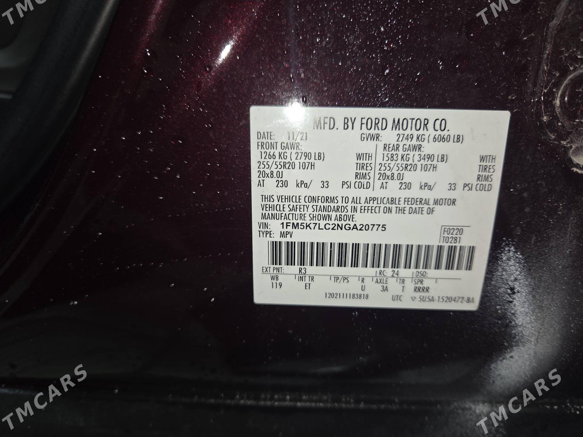 Ford Explorer 2022 - 479 000 TMT - Ашхабад - img 9